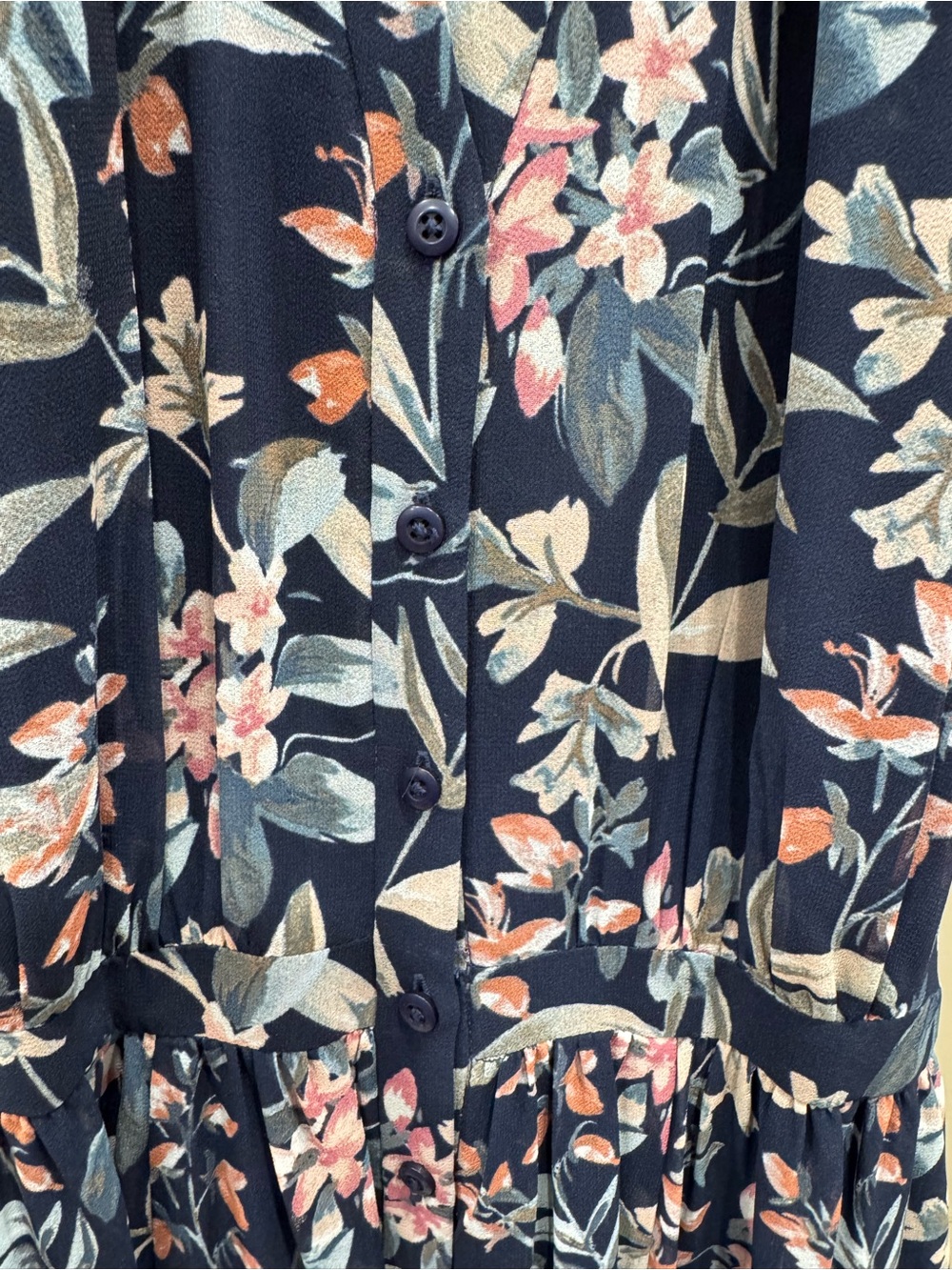 Gal Meets Glam Navy Floral Maxi Dress with Pink and Cream Blooms - Picture 3 of 5